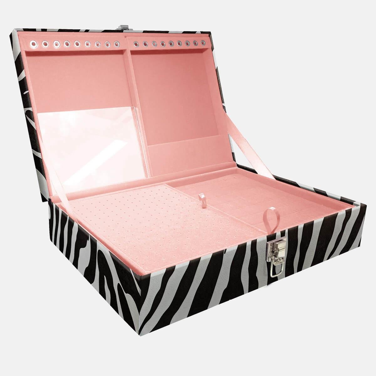 Maleta Dupla Grande Zebra Sem Alça e Com Espelho - Sob Encomenda