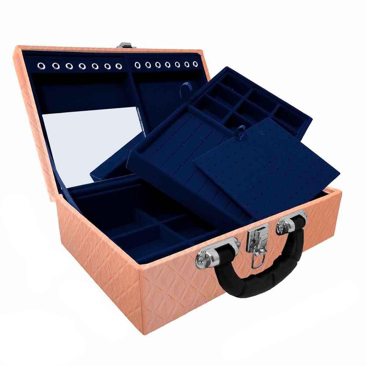 MALETA DUPLA MÉDIA DIJON COBRE METALIZADO COM ALÇA PRETA E ESPELHO