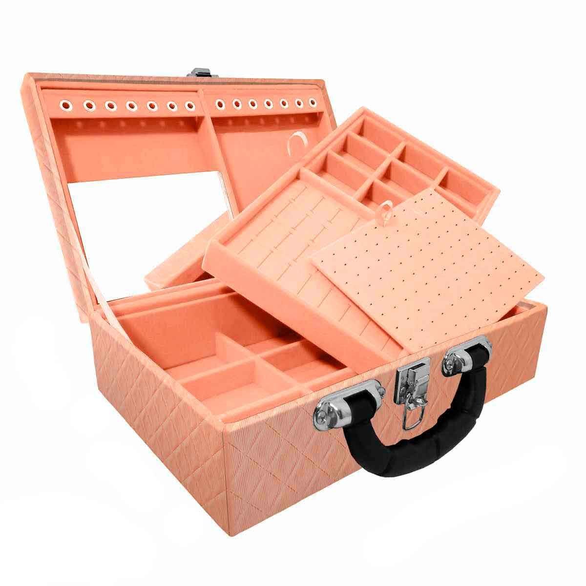 MALETA DUPLA MÉDIA DIJON COBRE METALIZADO COM ALÇA PRETA E ESPELHO