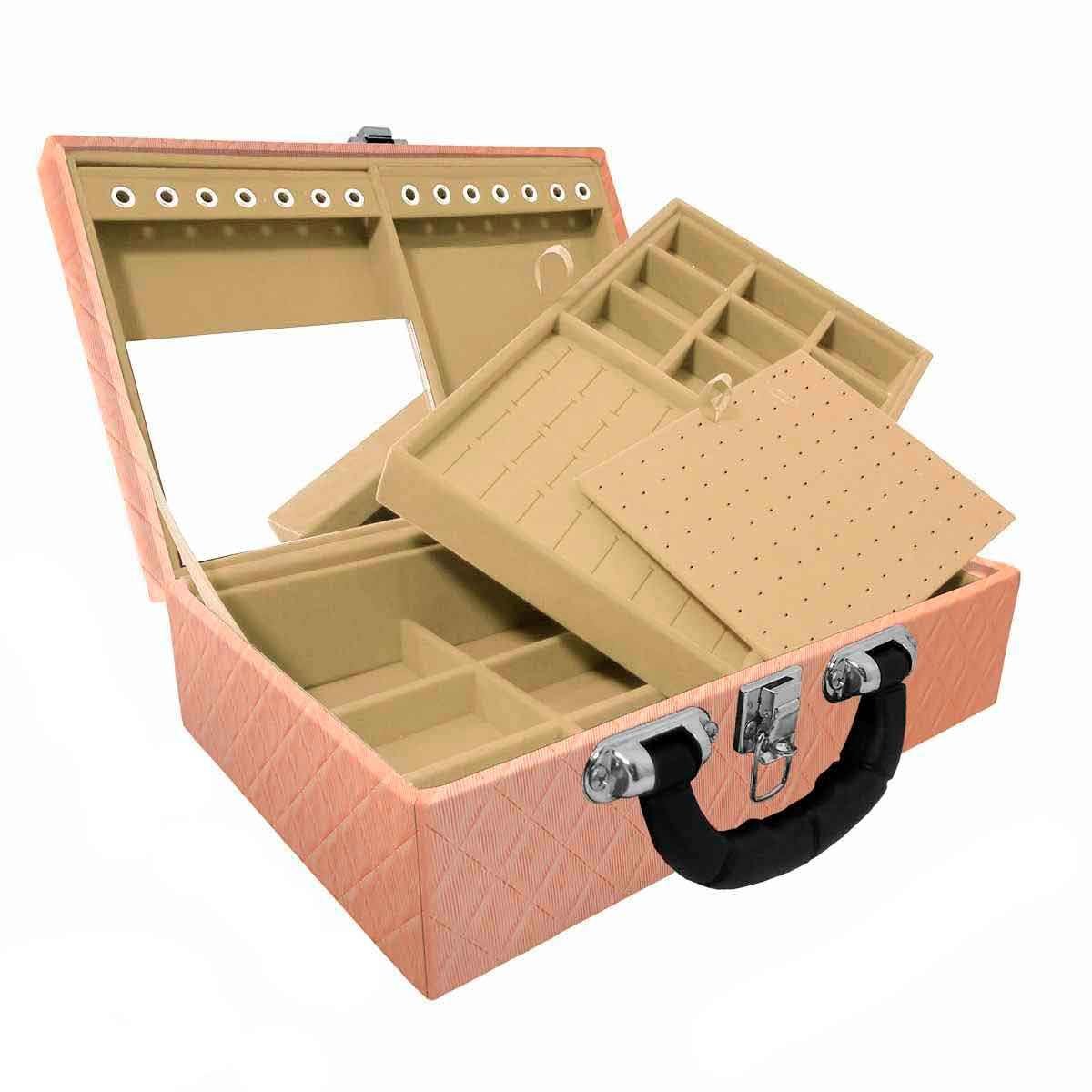 MALETA DUPLA MÉDIA DIJON COBRE METALIZADO COM ALÇA PRETA E ESPELHO