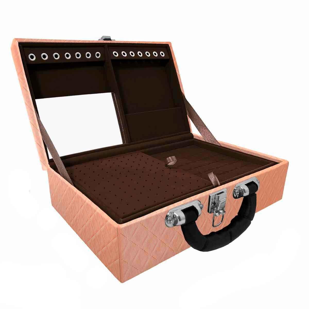 MALETA DUPLA MÉDIA DIJON COBRE METALIZADO COM ALÇA PRETA E ESPELHO