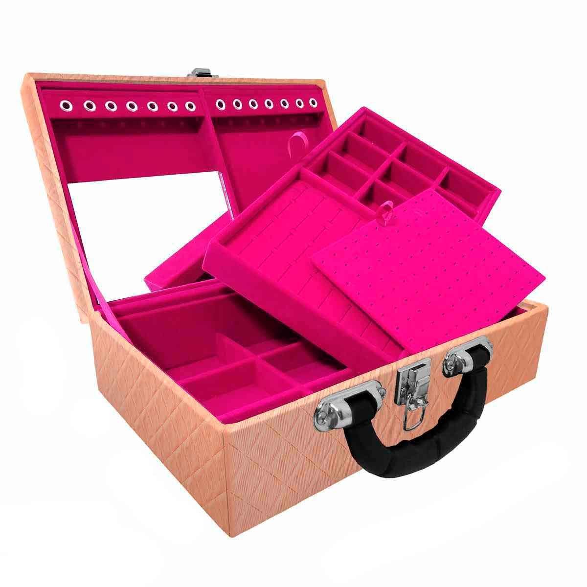 MALETA DUPLA MÉDIA DIJON COBRE METALIZADO COM ALÇA PRETA E ESPELHO