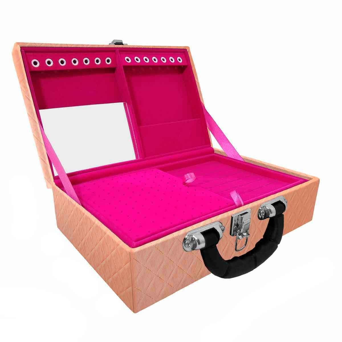 MALETA DUPLA MÉDIA DIJON COBRE METALIZADO COM ALÇA PRETA E ESPELHO