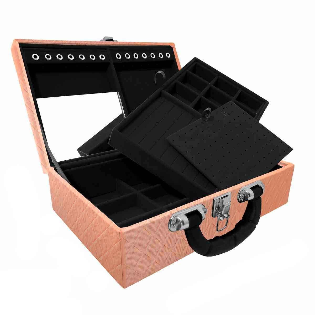 MALETA DUPLA MÉDIA DIJON COBRE METALIZADO COM ALÇA PRETA E ESPELHO