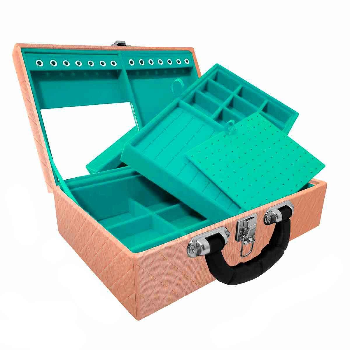 MALETA DUPLA MÉDIA DIJON COBRE METALIZADO COM ALÇA PRETA E ESPELHO