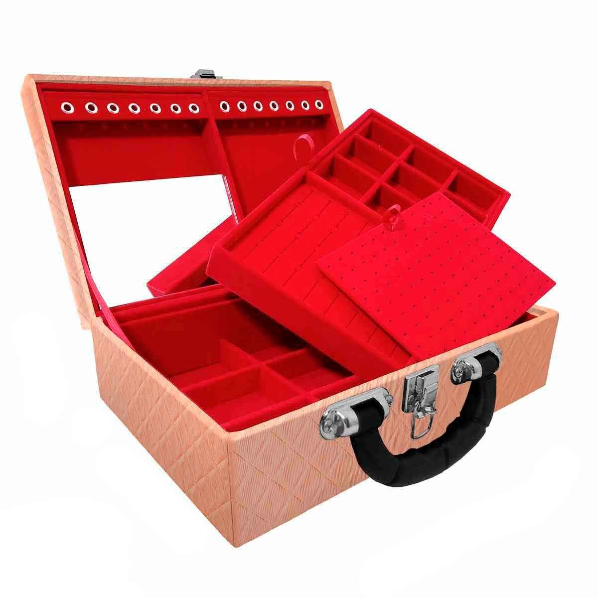 MALETA DUPLA MÉDIA DIJON COBRE METALIZADO COM ALÇA PRETA E ESPELHO