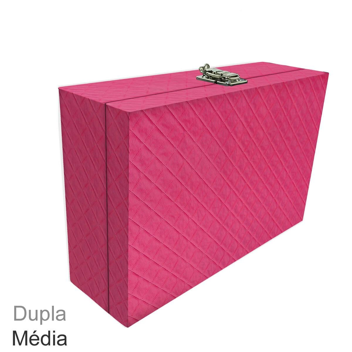 Maleta Dupla Média Dijon Pink Sem Alça e Espelho - Sob Encomenda