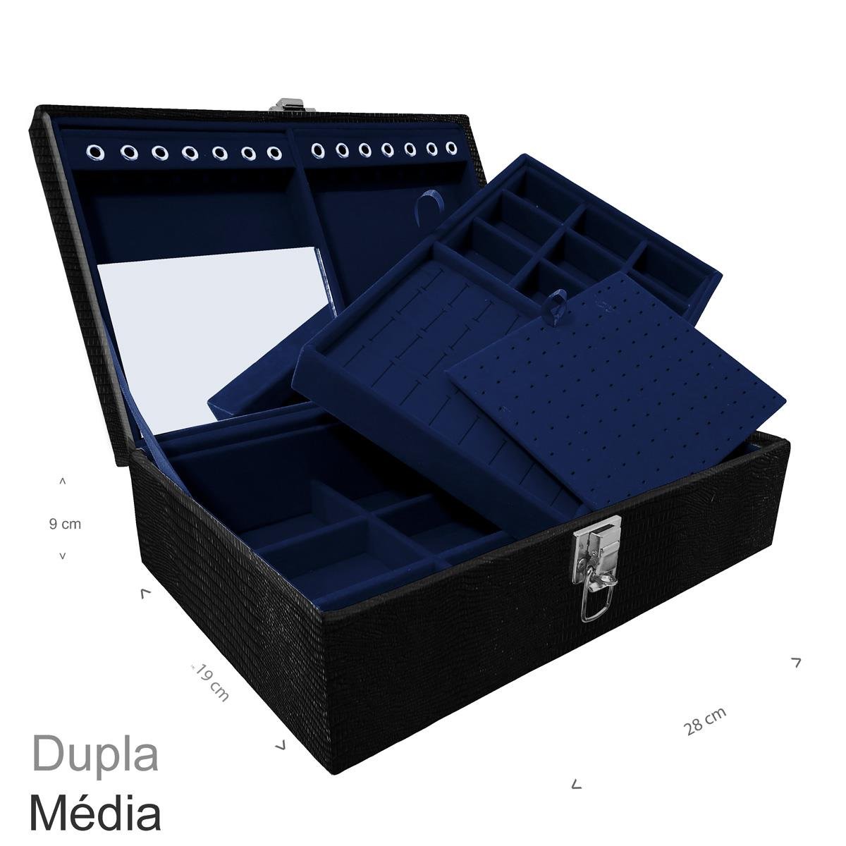Maleta Dupla Média Jacaré Sem Alça e Espelho - Sob Encomenda