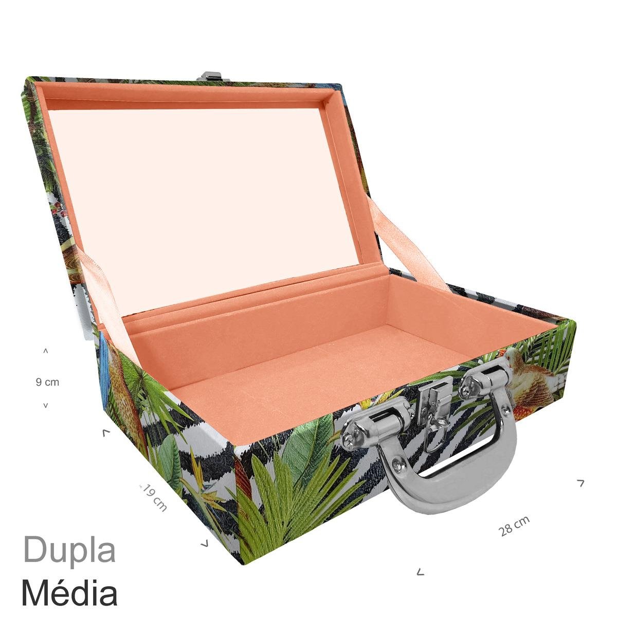 Maleta Dupla Média Vazia Amazonas Com Alça Cromada e Espelho - Sob Encomenda