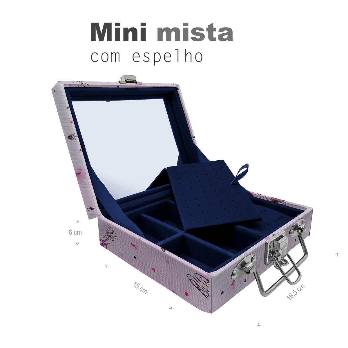 Maleta Mini Mista Bailarina Com Espelho - Sob Encomenda