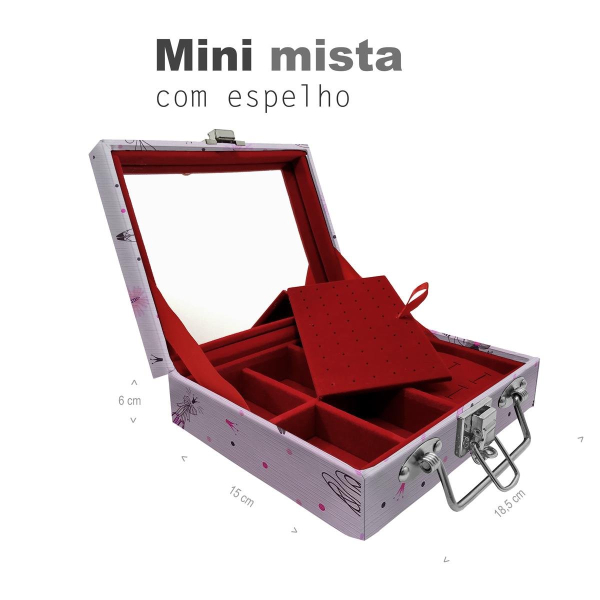 Maleta Mini Mista Bailarina Com Espelho - Sob Encomenda