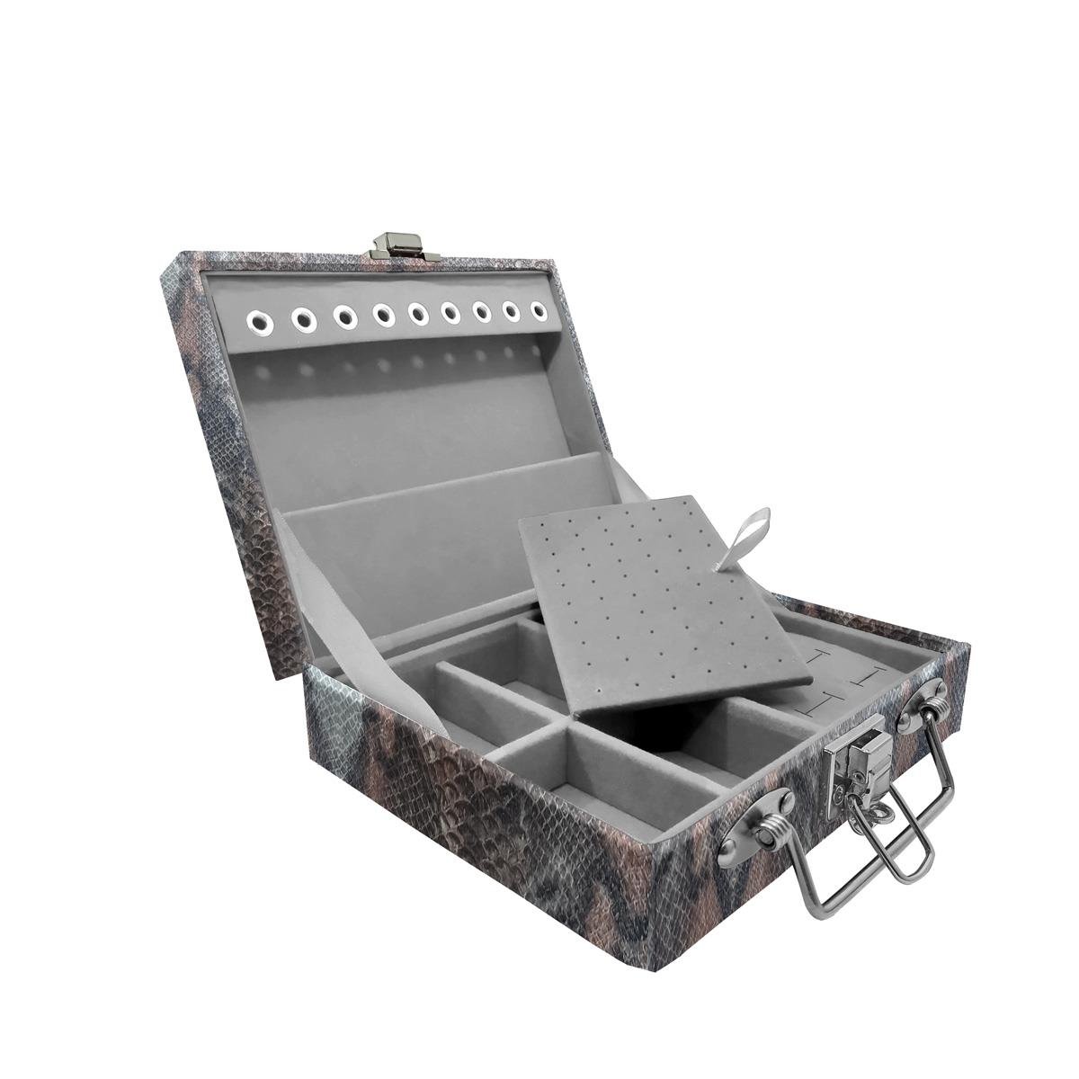 Estojo Maleta Porta Jóias Mini Mista Cobra