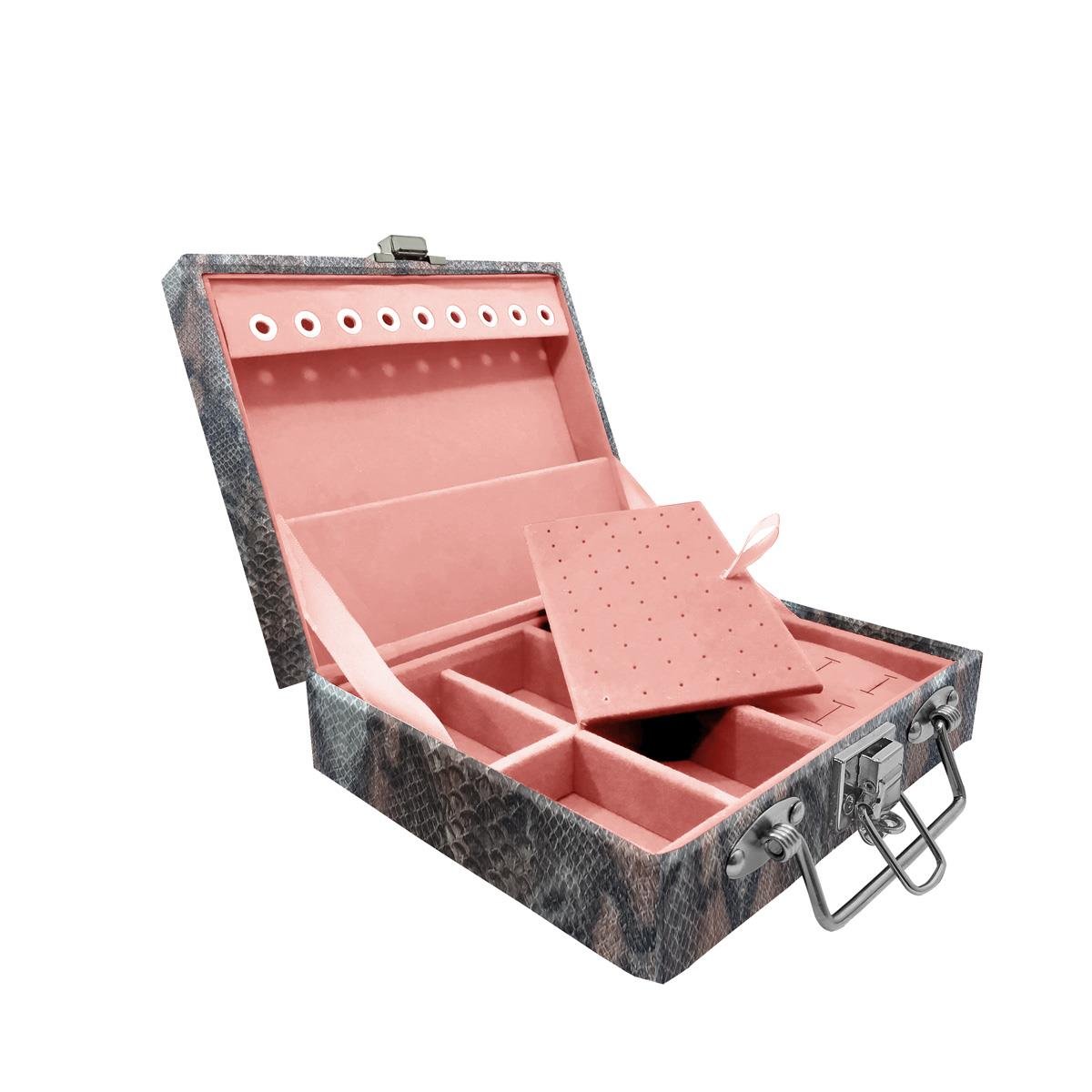 Estojo Maleta Porta Jóias Mini Mista Cobra