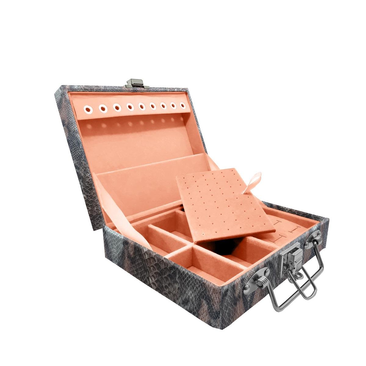 Estojo Maleta Porta Jóias Mini Mista Cobra