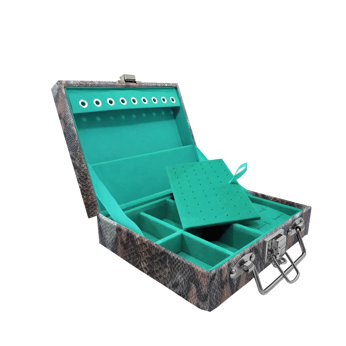 Estojo Maleta Porta Jóias Mini Mista Cobra