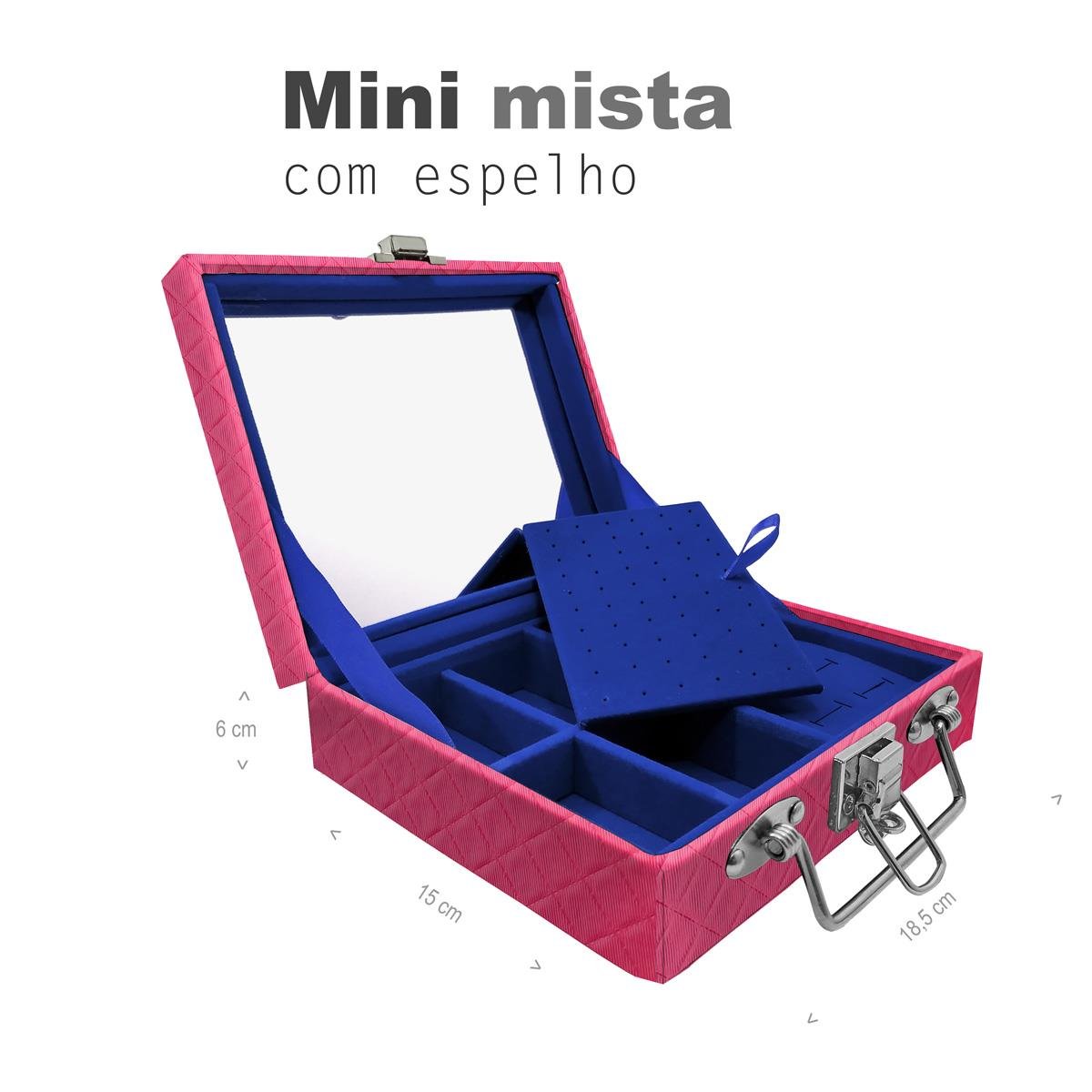 Maleta Mini Mista Dijon Pink Com Espelho - Sob Encomenda
