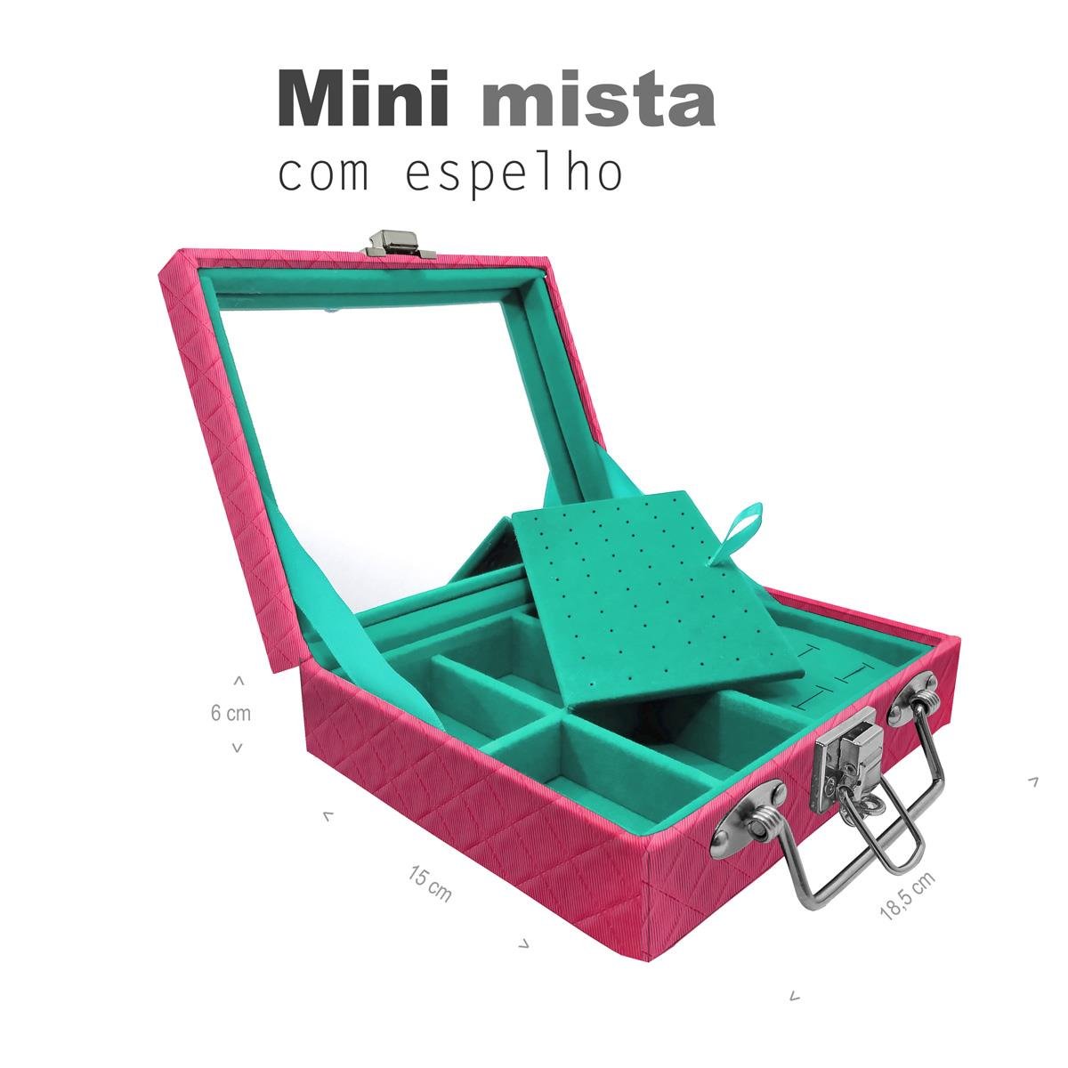 Maleta Mini Mista Dijon Pink Com Espelho - Sob Encomenda