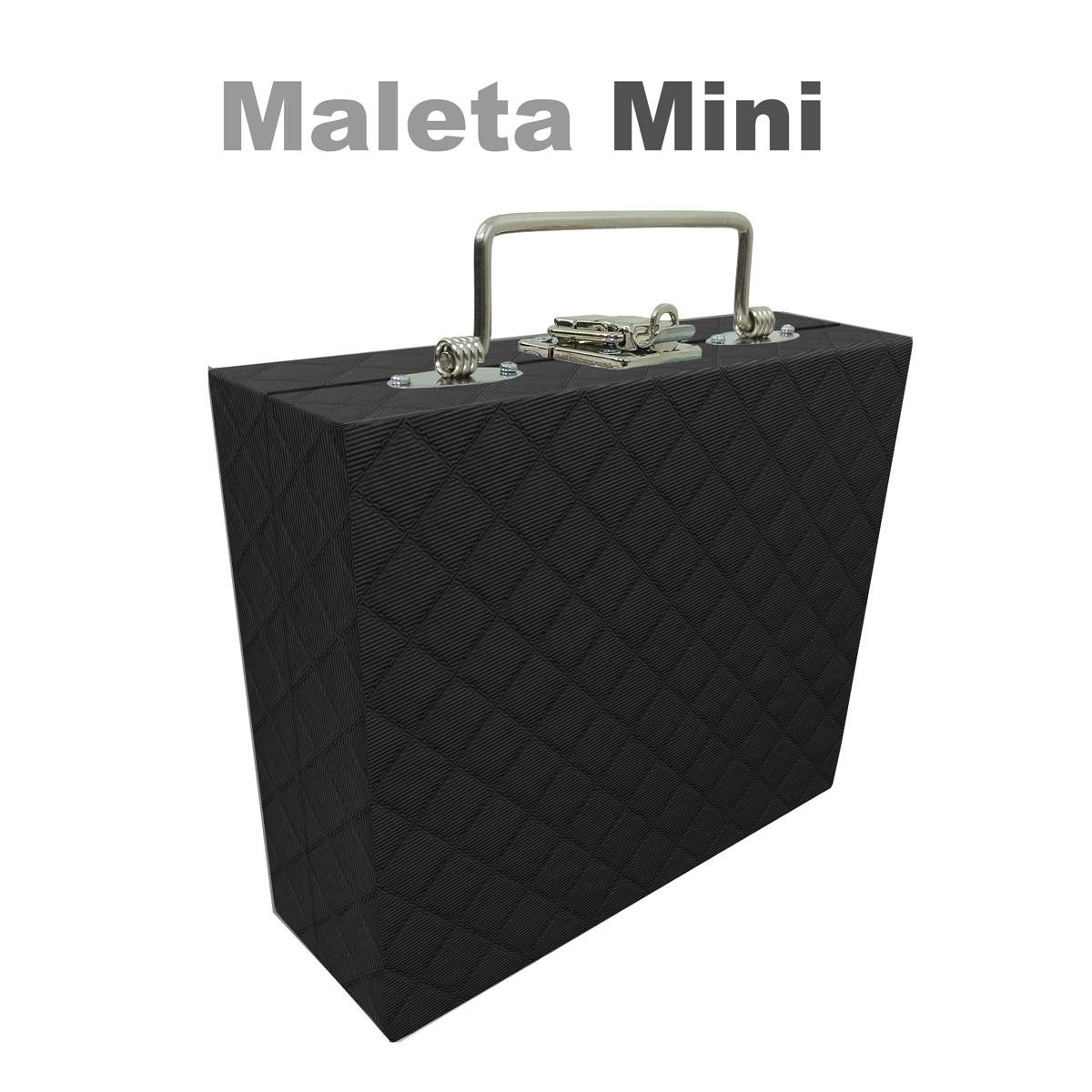 Estojo Maleta Porta Jóias Mini Mista Dijon Preto