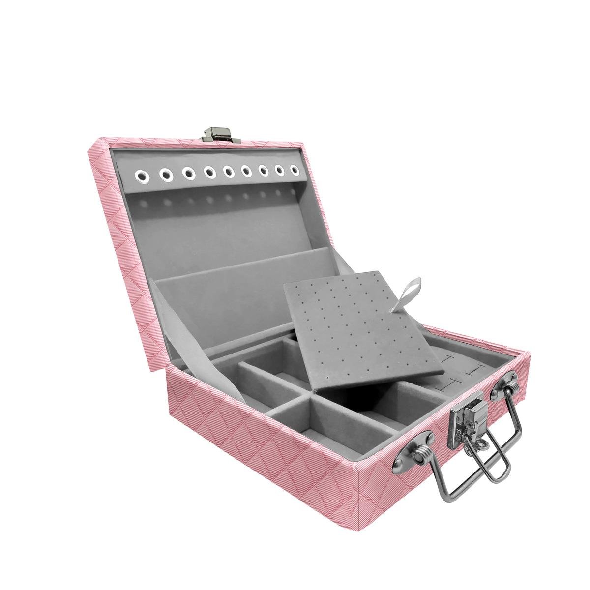 Maleta Mini Mista Dijon Rosa Bebê Metalizado - Sob Encomenda