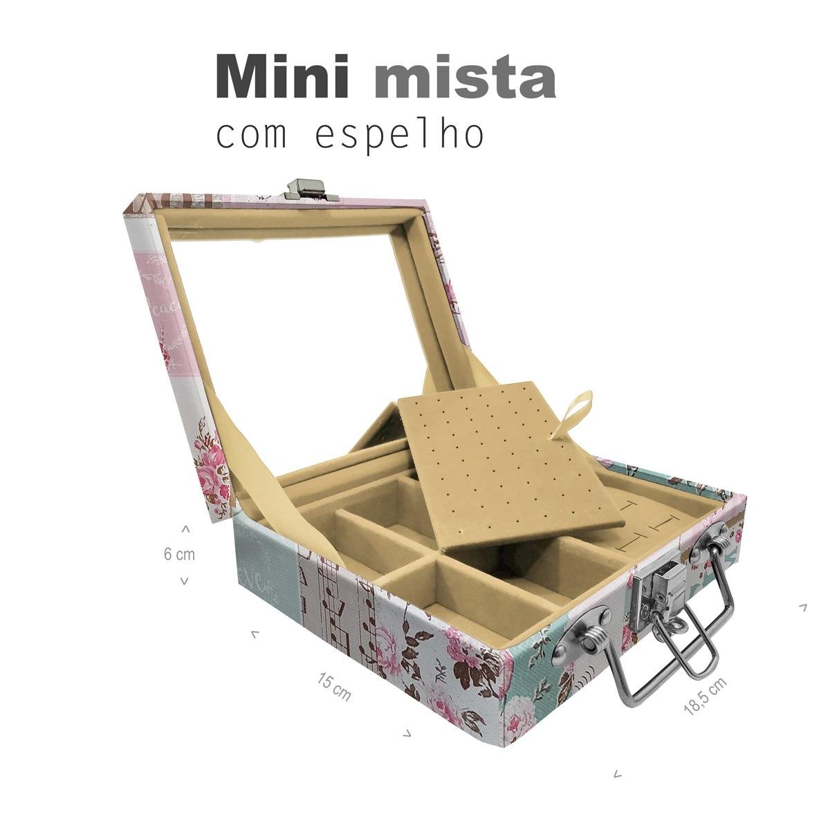 Maleta Mini Mista Happy Day Com Espelho - Sob Encomenda