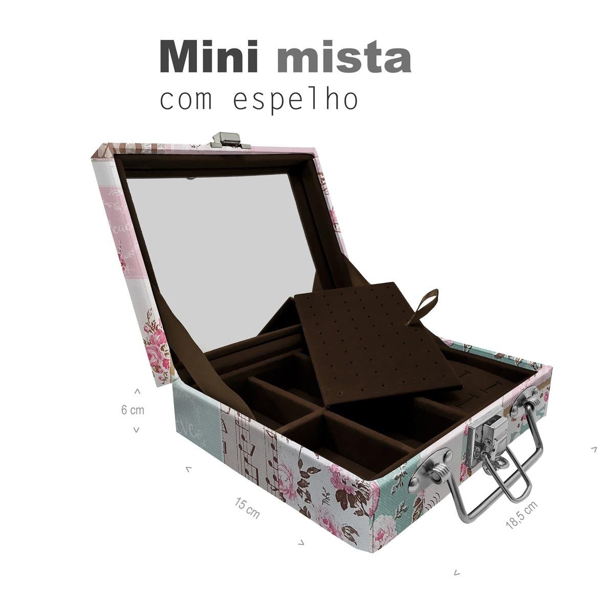 Maleta Mini Mista Happy Day Com Espelho - Sob Encomenda