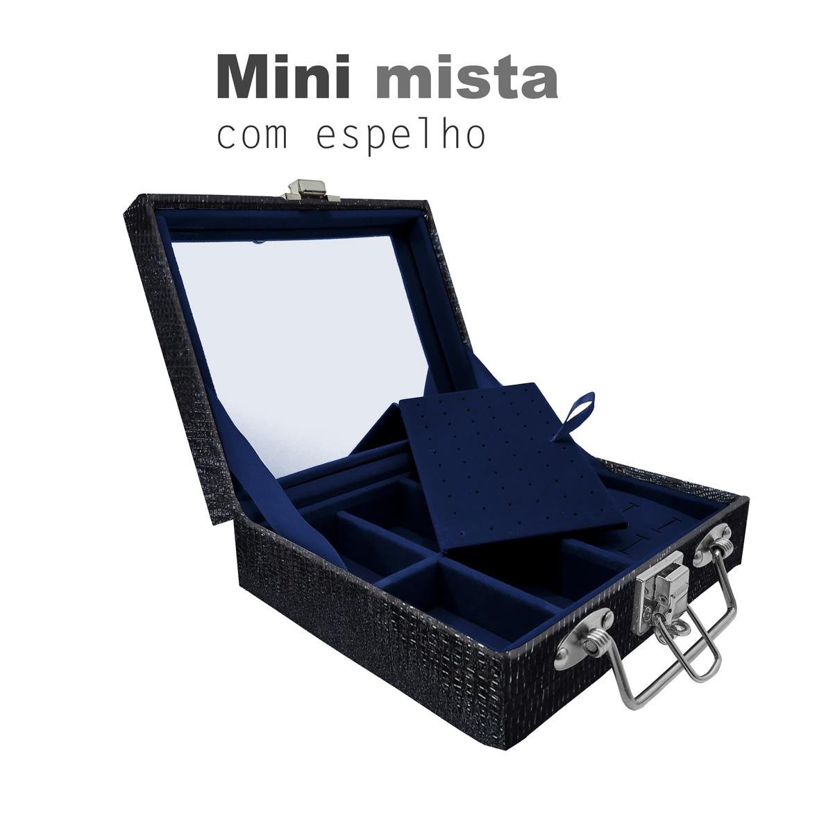 Maleta Mini Mista Jacaré Com Espelho - Sob Encomenda