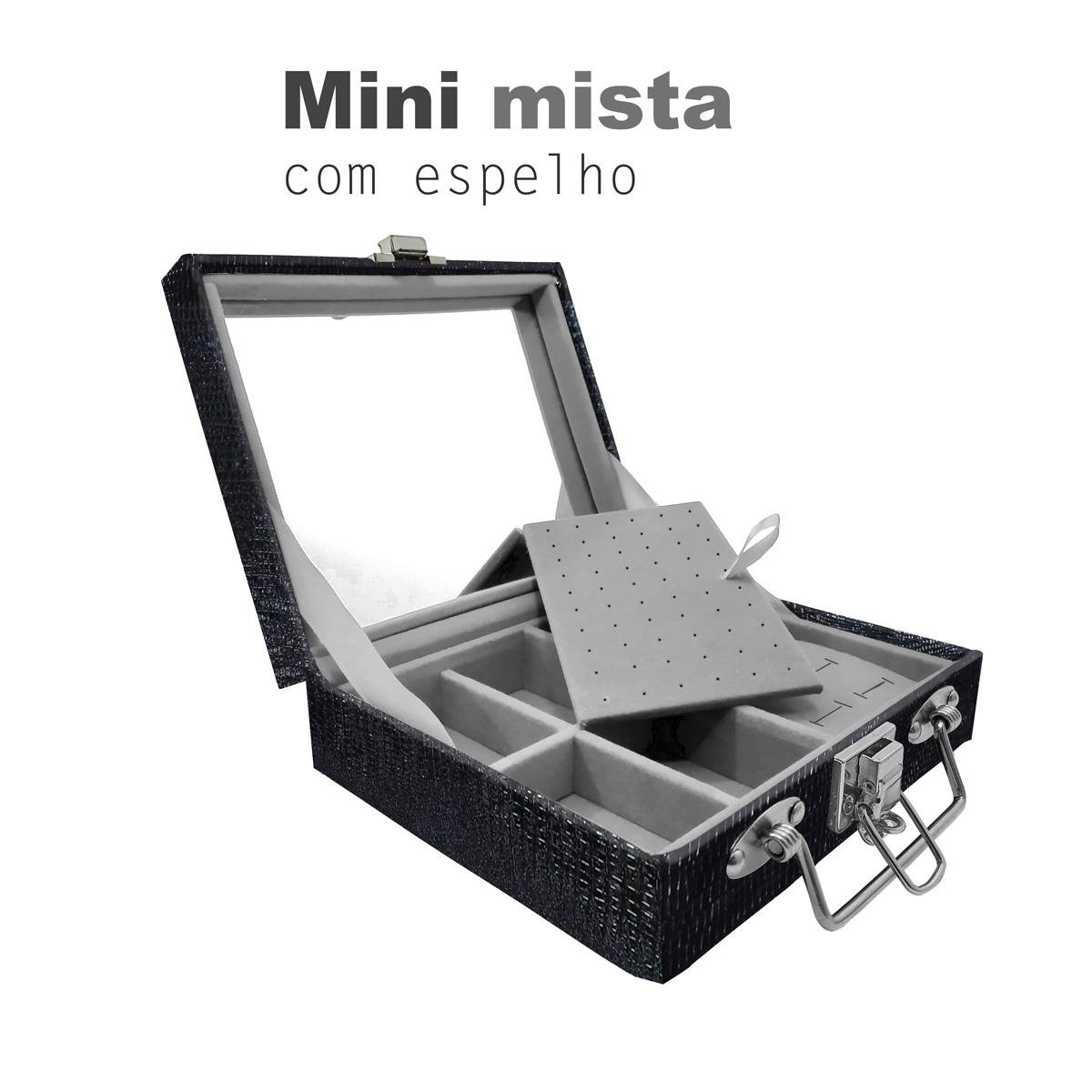 Maleta Mini Mista Jacaré Com Espelho - Sob Encomenda