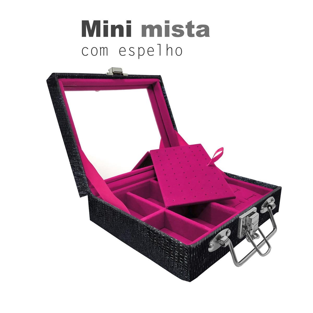 Maleta Mini Mista Jacaré Com Espelho - Sob Encomenda