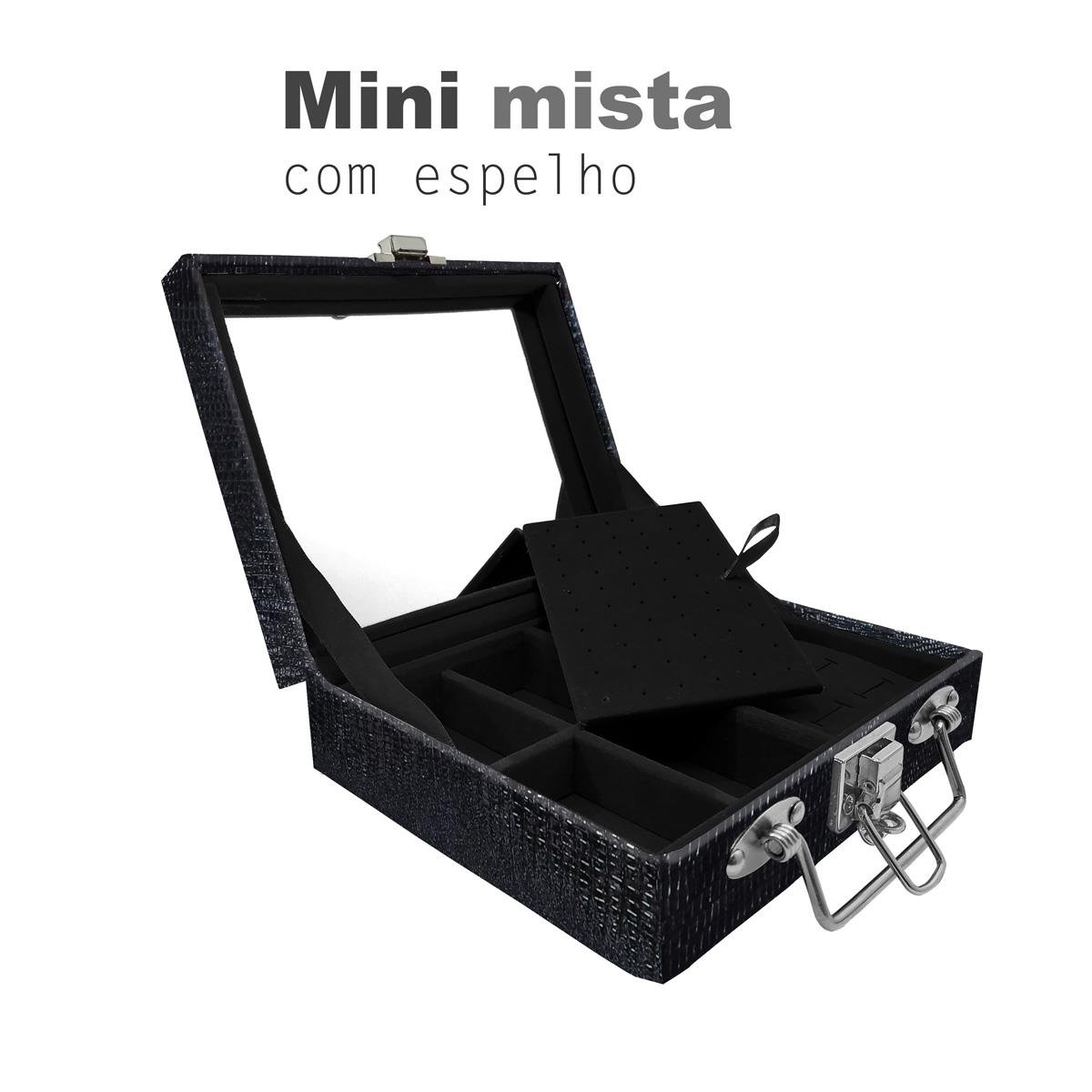 Maleta Mini Mista Jacaré Com Espelho - Sob Encomenda