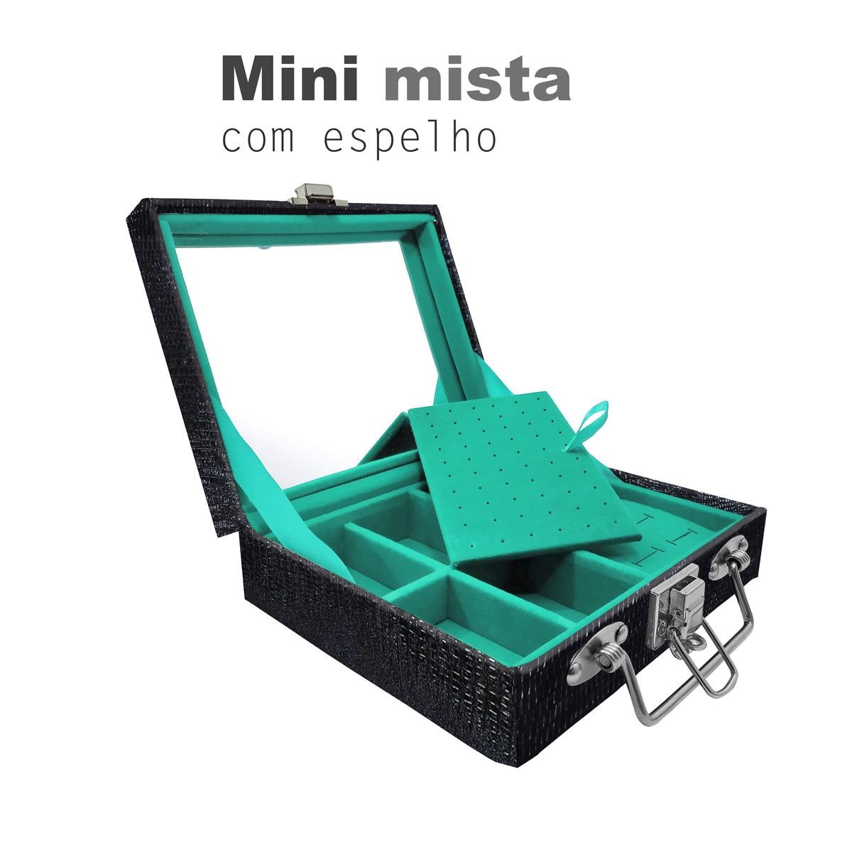 Maleta Mini Mista Jacaré Com Espelho - Sob Encomenda