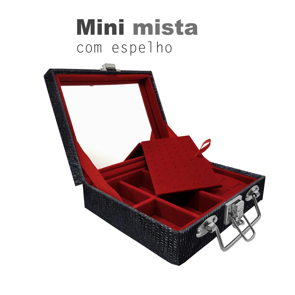 Maleta Mini Mista Jacaré Com Espelho - Sob Encomenda