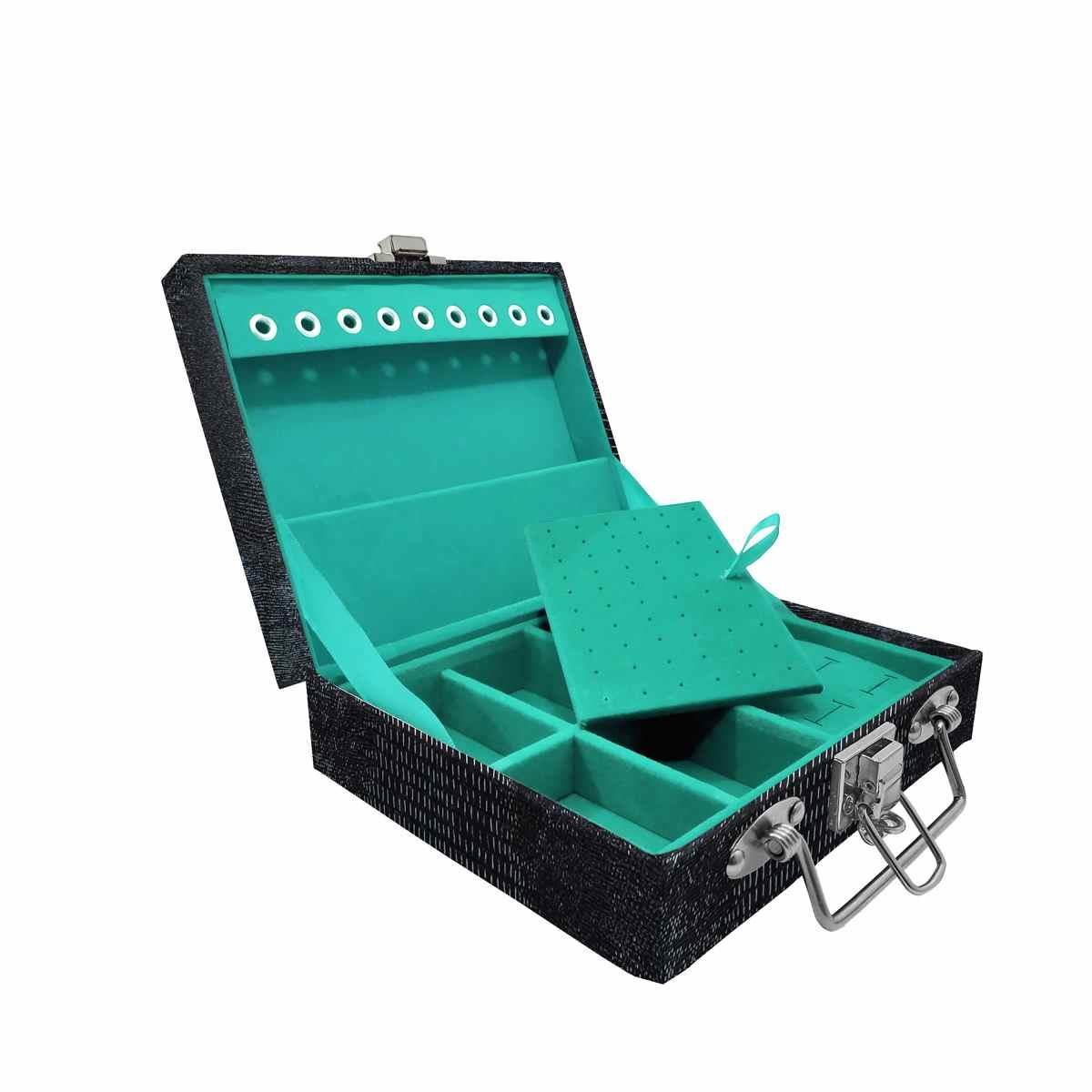 Estojo Maleta Porta Jóias Mini Mista Jacaré