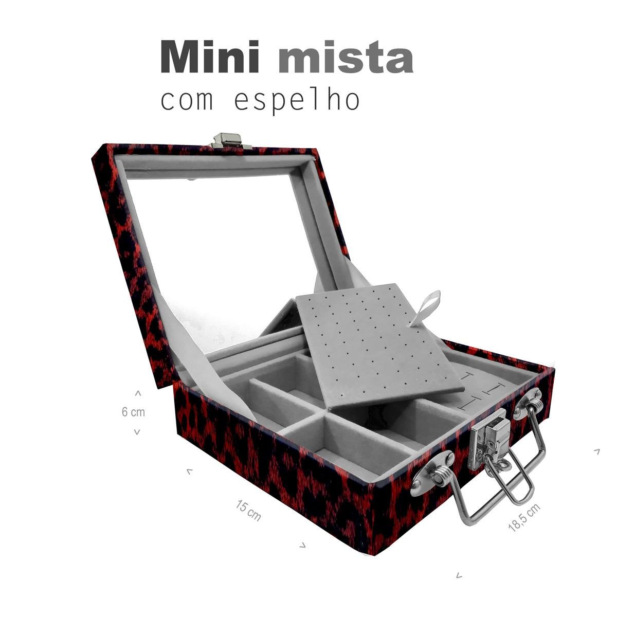 Maleta Mini Mista Onça Vermelha Com Espelho - Sob Encomenda