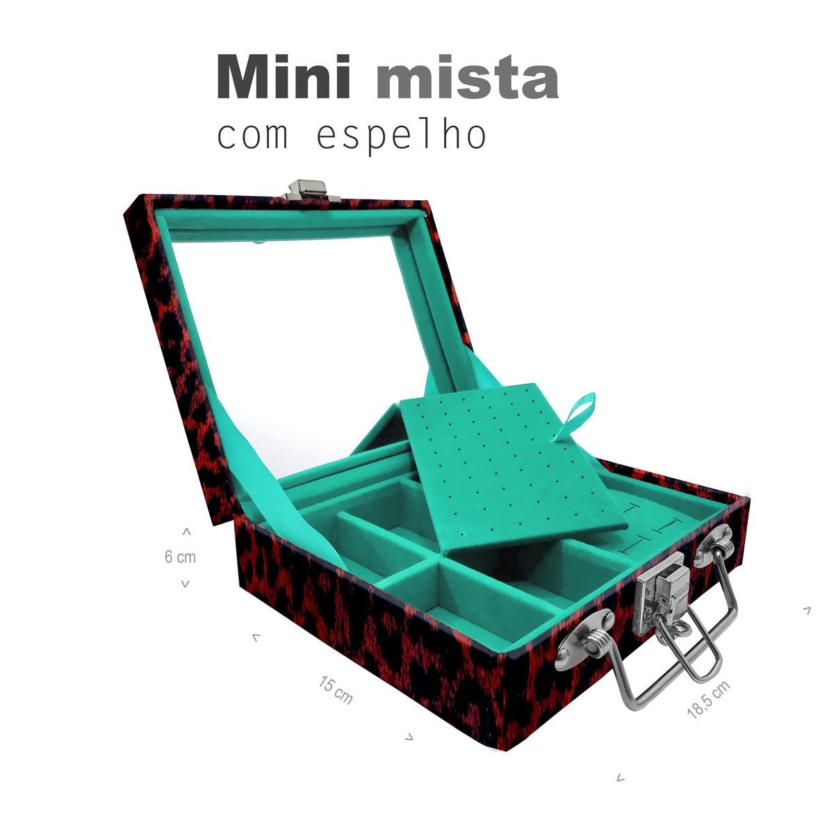 Maleta Mini Mista Onça Vermelha Com Espelho - Sob Encomenda
