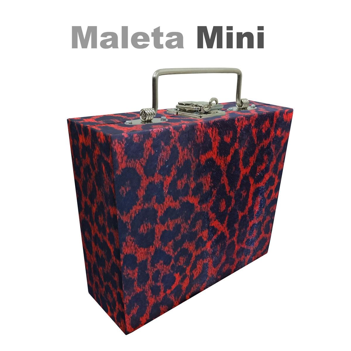 Maleta Mini Mista Onça Vermelha Com Espelho - Sob Encomenda
