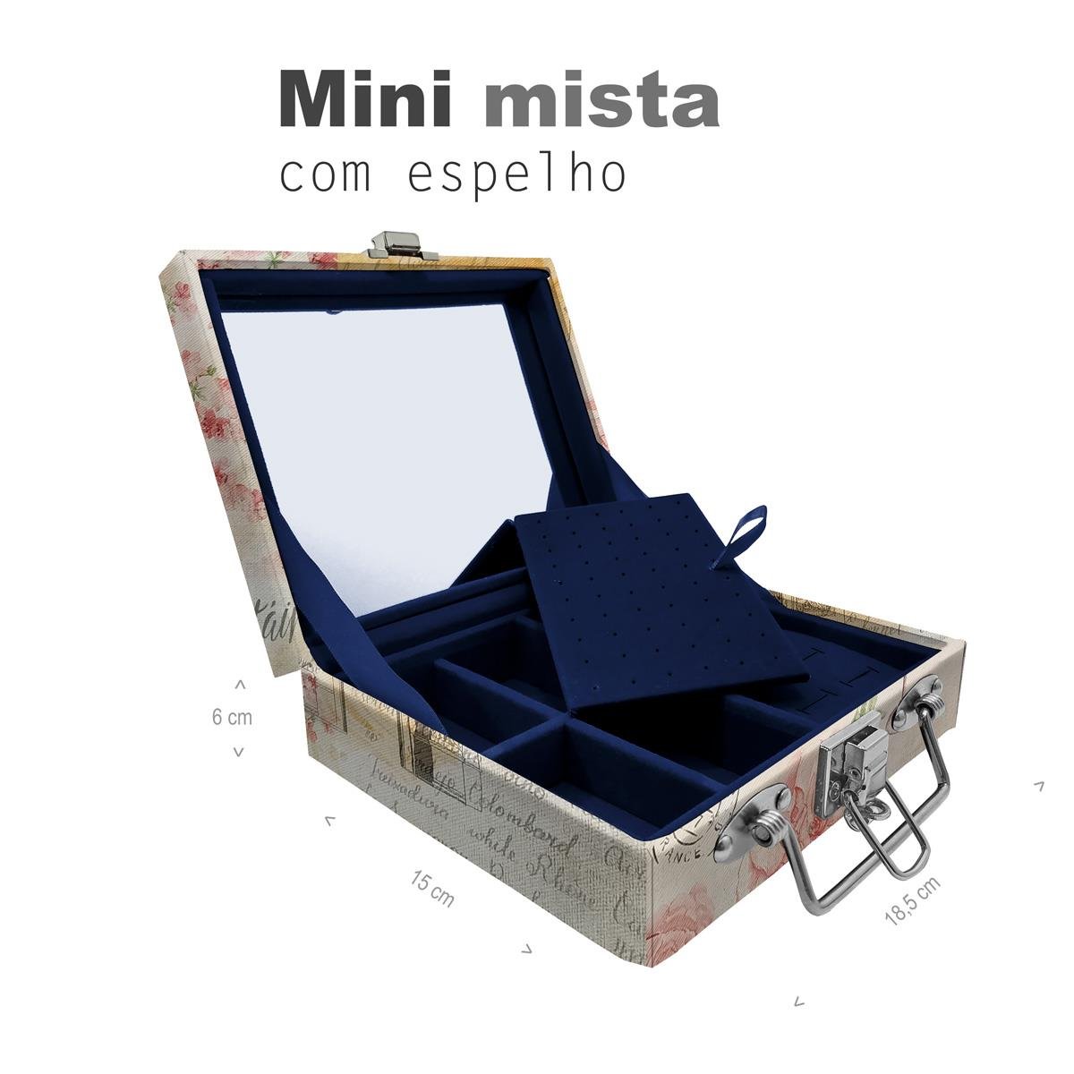 Maleta Mini Mista Paris Com Espelho - Sob Encomenda