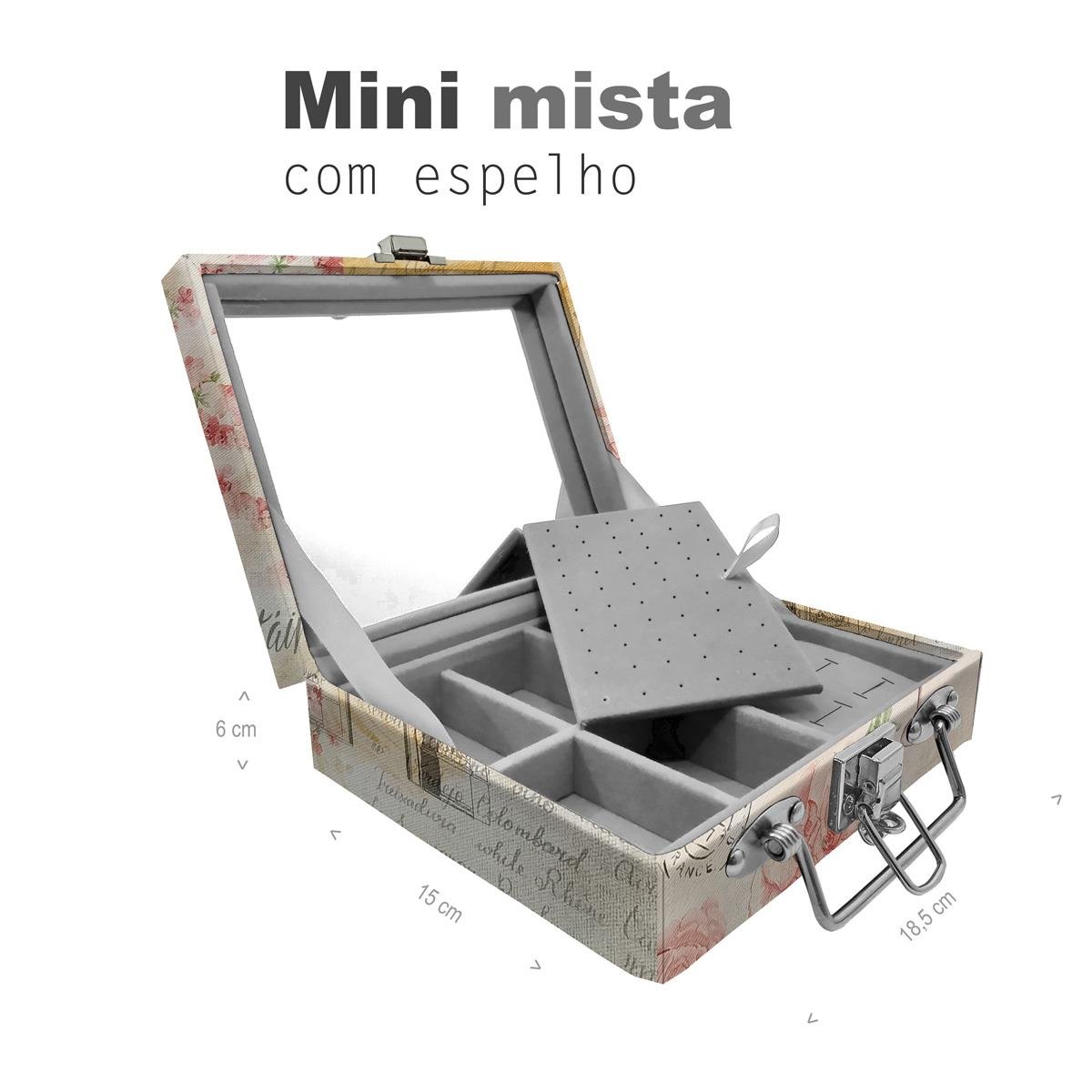 Maleta Mini Mista Paris Com Espelho - Sob Encomenda