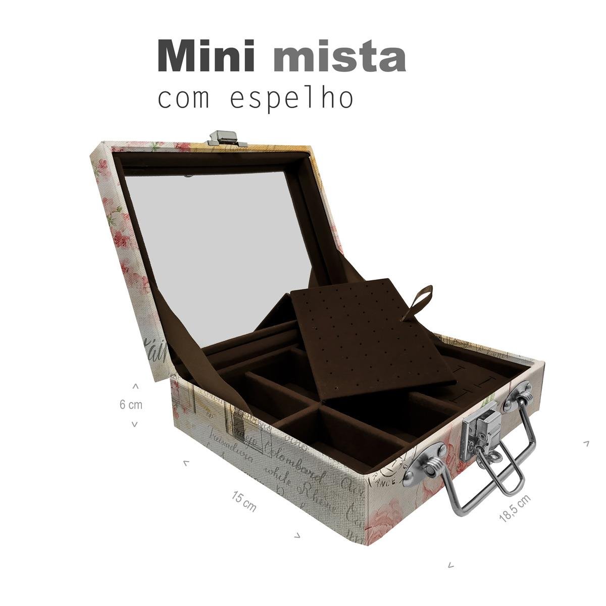 Maleta Mini Mista Paris Com Espelho - Sob Encomenda