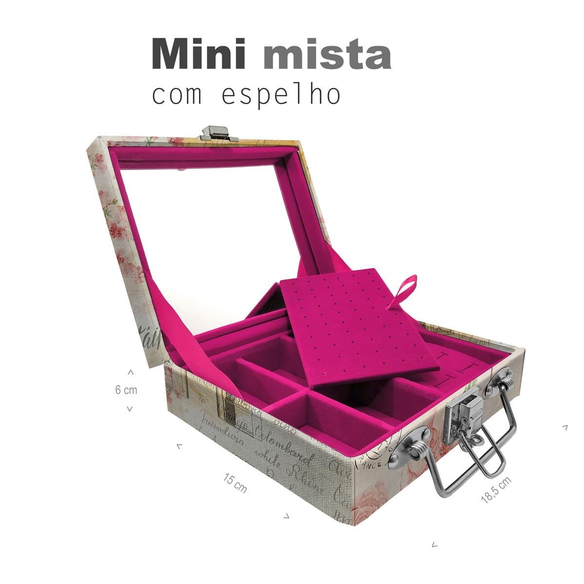 Maleta Mini Mista Paris Com Espelho - Sob Encomenda