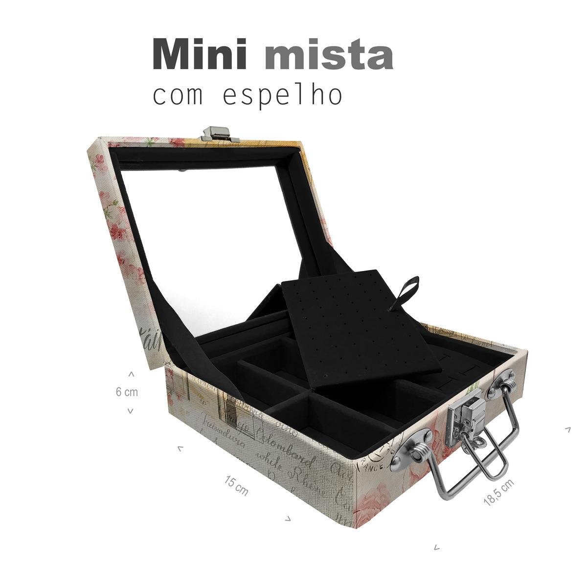 Maleta Mini Mista Paris Com Espelho - Sob Encomenda