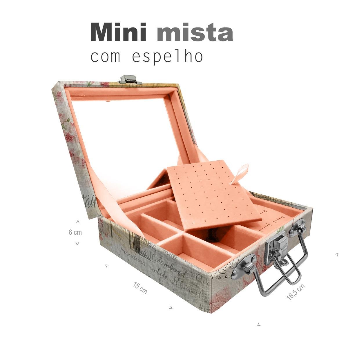 Maleta Mini Mista Paris Com Espelho - Sob Encomenda