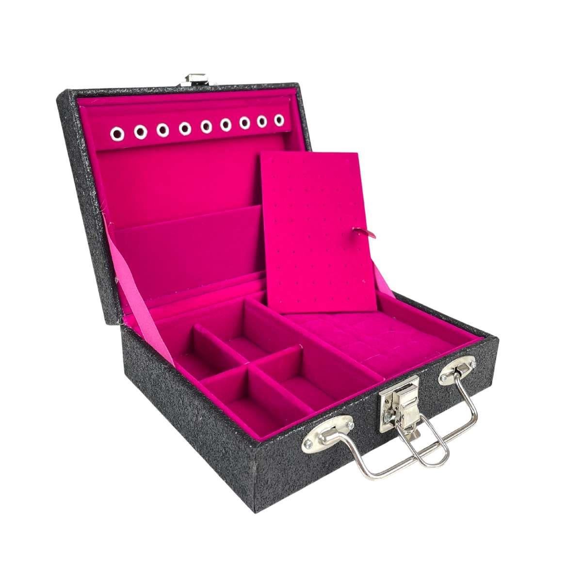 Maleta Porta-Joias Mini Mista Shine Preto