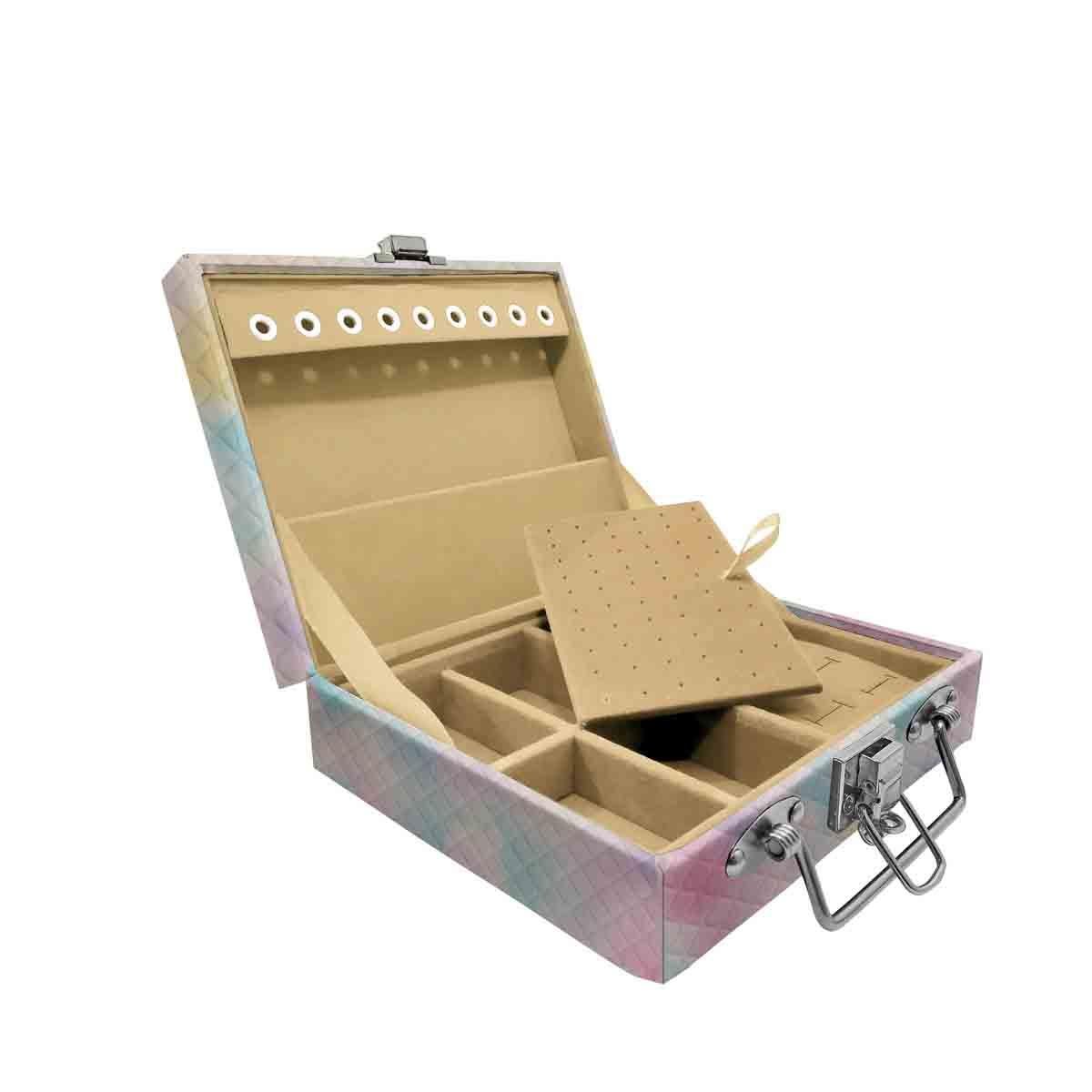 Estojo Maleta Porta Jóias Mini Mista Tie Dye