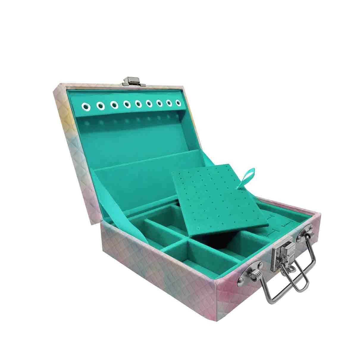 Estojo Maleta Porta Jóias Mini Mista Tie Dye