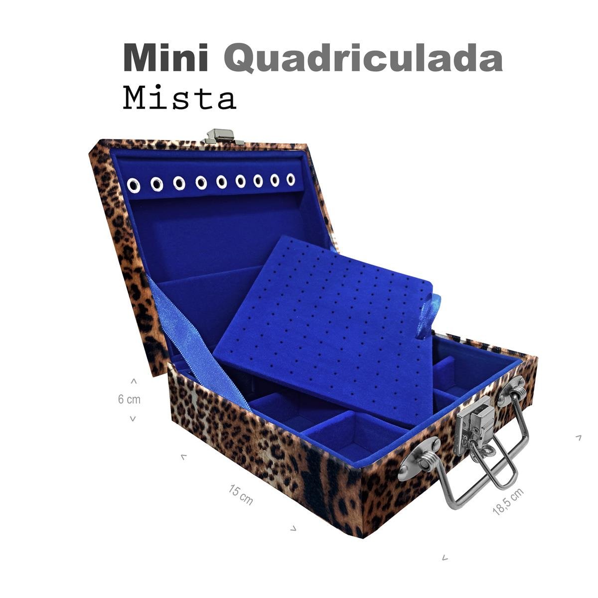 Maleta Mini Quadriculada Cara Da Onça - Sob Encomenda