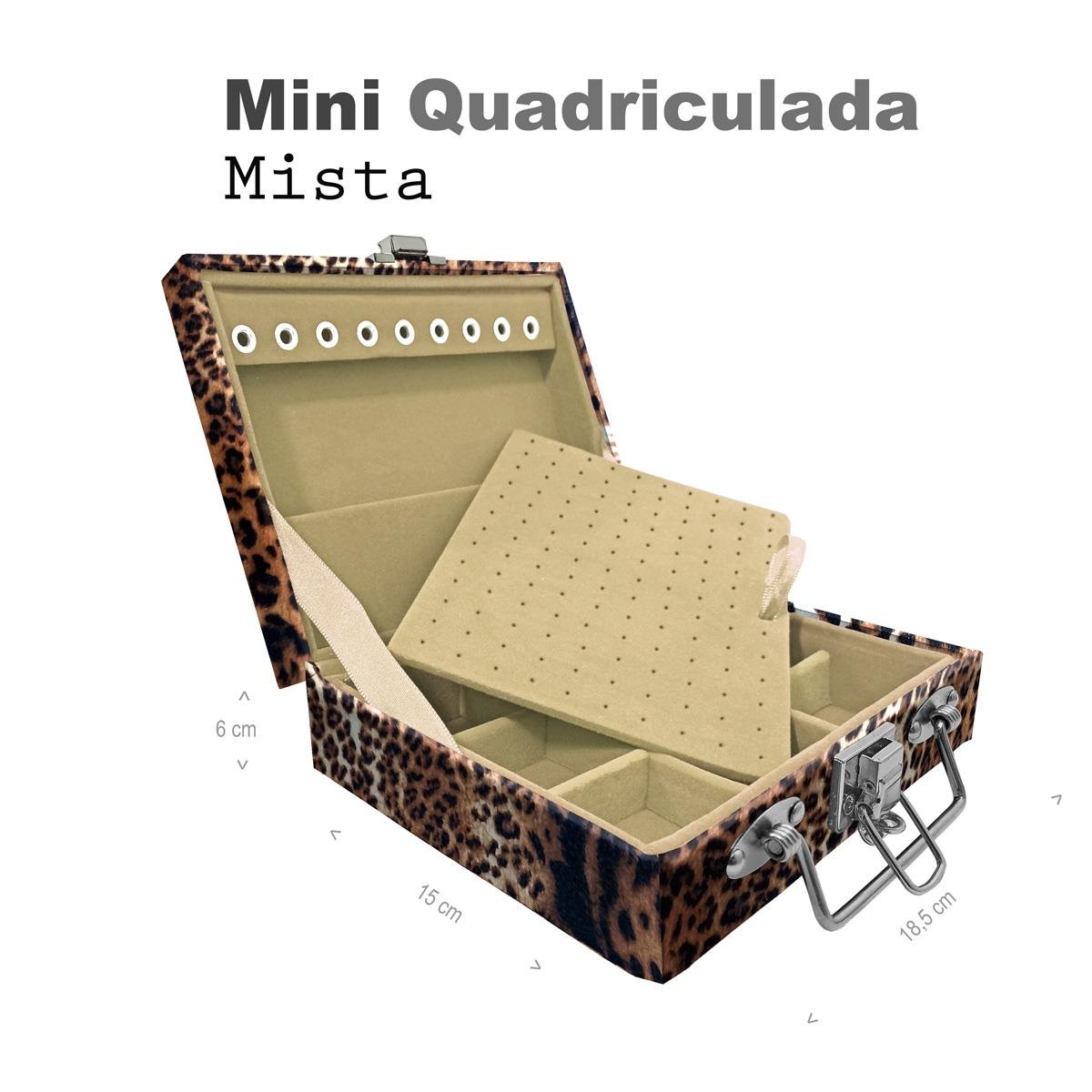 Maleta Mini Quadriculada Cara Da Onça - Sob Encomenda