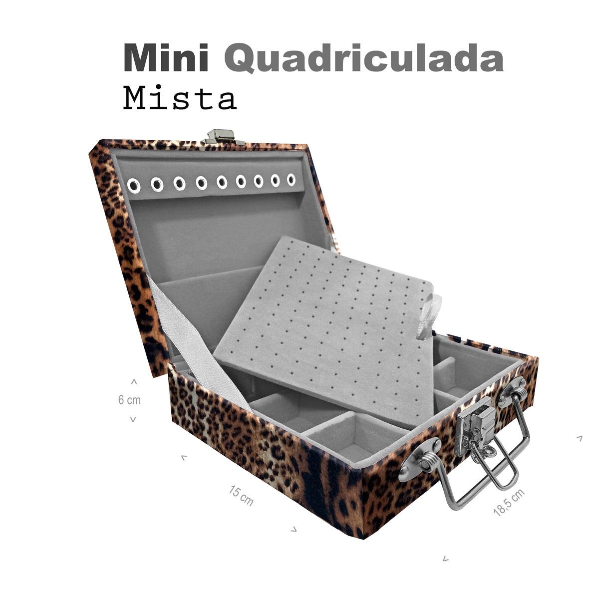 Maleta Mini Quadriculada Cara Da Onça - Sob Encomenda