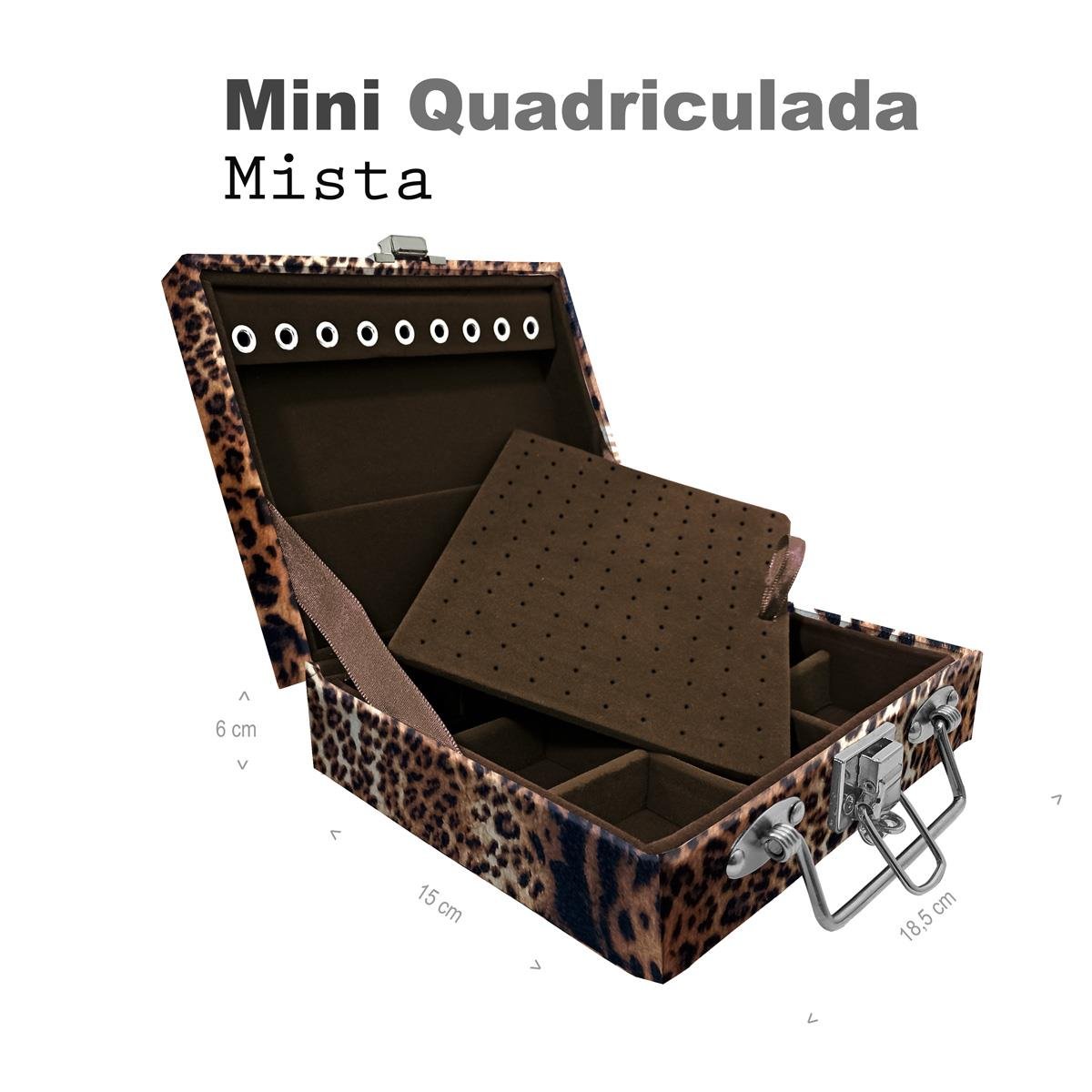 Maleta Mini Quadriculada Cara Da Onça - Sob Encomenda
