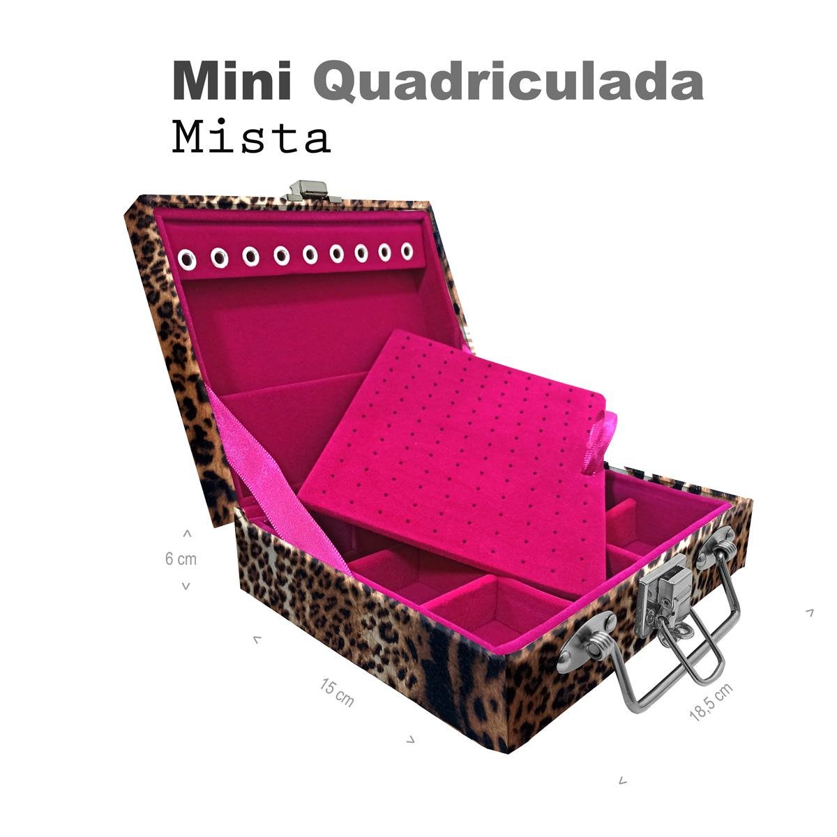 Maleta Mini Quadriculada Cara Da Onça - Sob Encomenda
