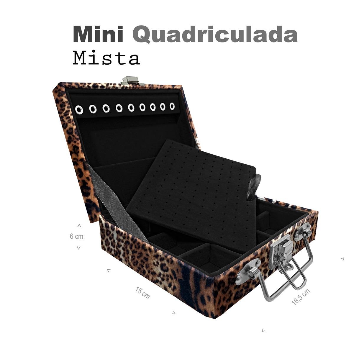 Maleta Mini Quadriculada Cara Da Onça - Sob Encomenda